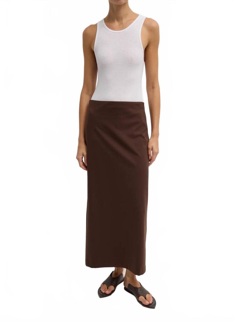 NEW TIBI circular rib t tank in white